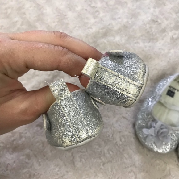 Carter’s Silver Glitter Baby Girl Shoe Bundle - Picture 3 of 7